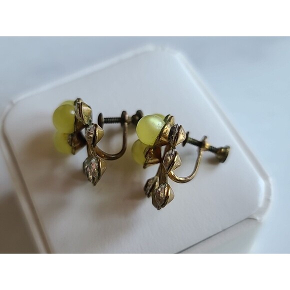 Art Deco Screwback Earrings Vintage - Picture 8 of 10